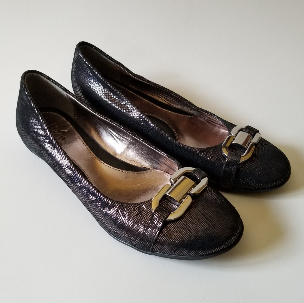 Solos by Softspots Black Leather Flats